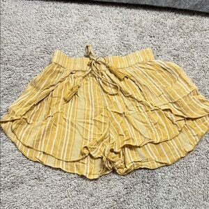 American Eagle Outfitters Yellow Striped Women Shorts